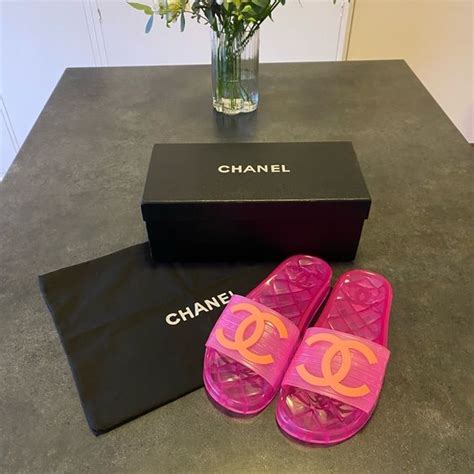 chanel pool slides pink|Chanel slides 2021.